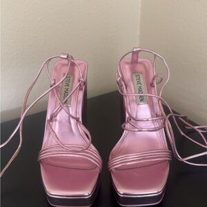 Steve Madden Metallic Pink Strappy Heels
